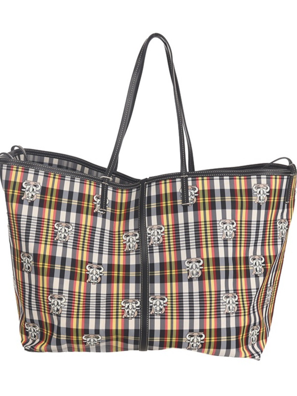 ♥️Burberry Elegant Giant Tartan Plaid Large Tote Bag with Contrast Trim♥️ - Picture 1 of 14